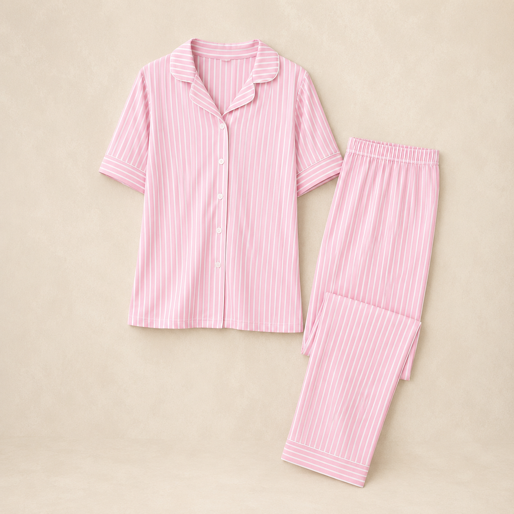 Ensemble Pink Rayé